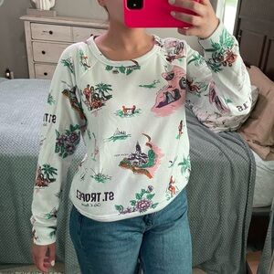Lou and Grey long sleeve crew neck with beach design